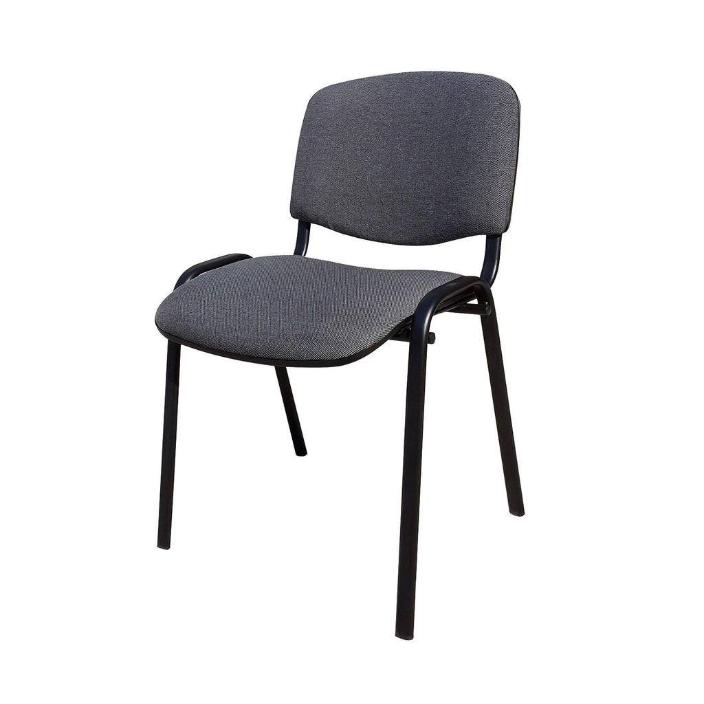 Scaun vizitator ISO BLACK, Negru-gri stofa cagliari