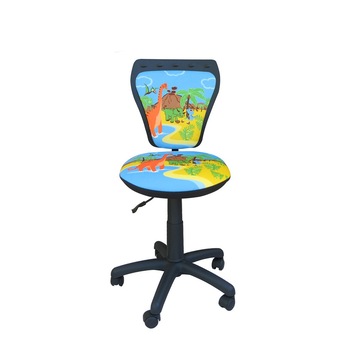 Scaun birou copii MINISTYLE GTS DINO, stofa fantasy cu model Scaun birou copii MINISTYLE GTS DINO, stofa fantasy cu model
