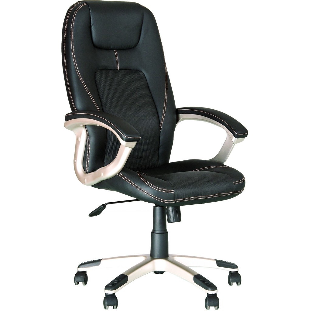 Scaun directorial FORSAGE, Negru piele ecologica