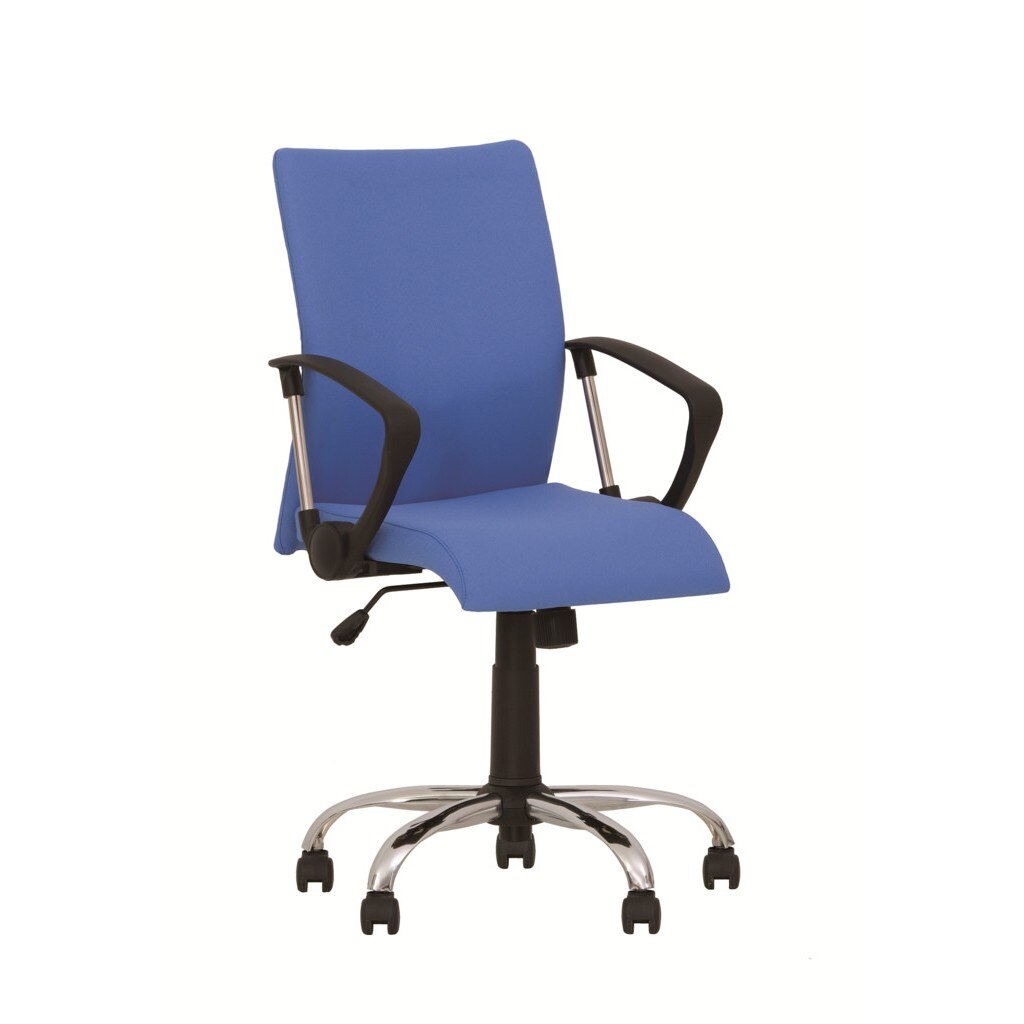 Scaun de birou NEO NEW GTP CHROME, Albastru deschis stofa fiji