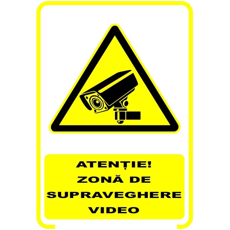 Indicator PVC A5 - Zona de supraveghere video