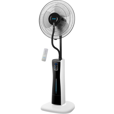 Ventilator cu telecomanda si pulverizare apa Zass ZMF 03 cu pulverizare super fina 300 ml/h, Putere 75W, 2,3L capacitate rezervor, 3 trepte