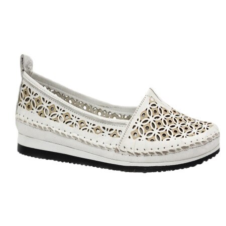 Balerini cu talpa joasa, usoara si flexibila, D&J Exclusive, Alb