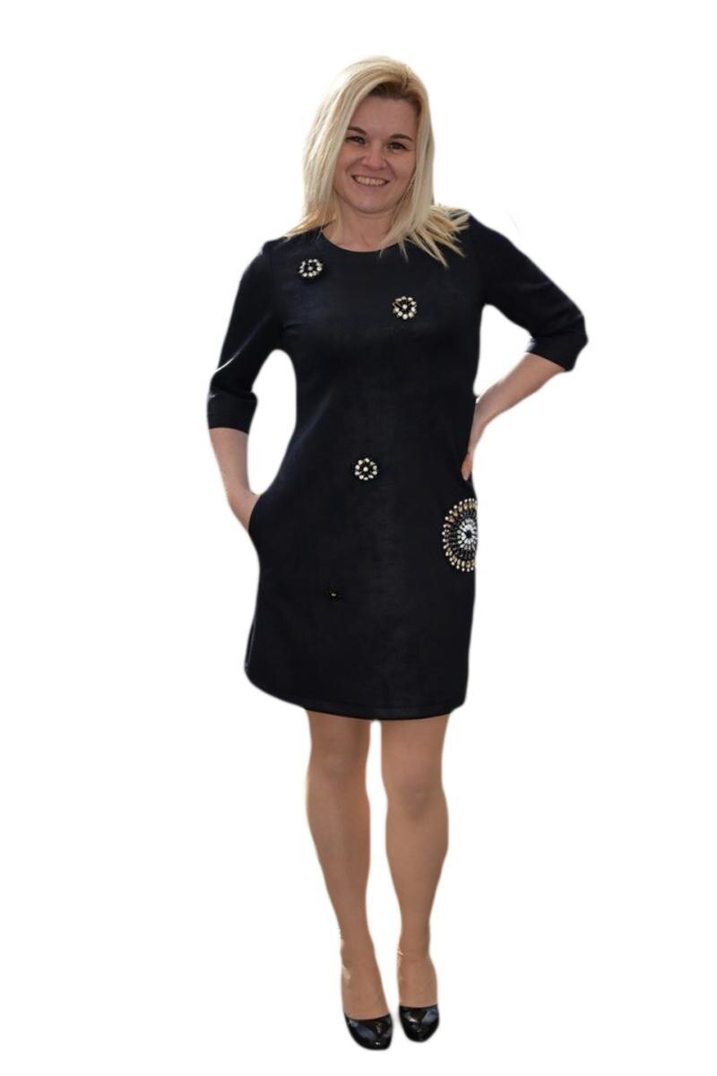 Rochie tinereasca, model scurt cu buzunare, D&J Exclusive, Albastru marin