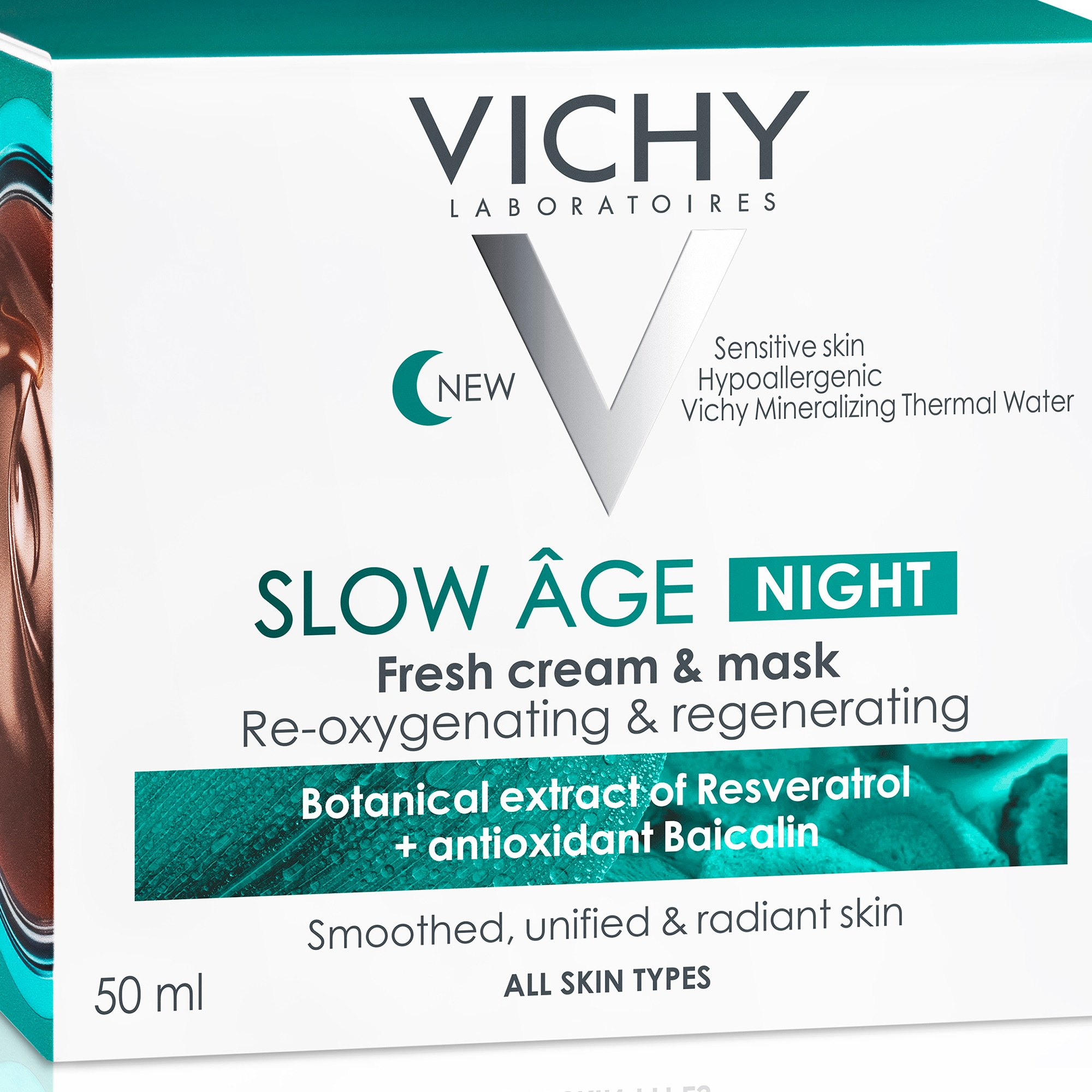 Vichy Slow Age Crema de noapte si masca de fata cu efect racoritor 50ml