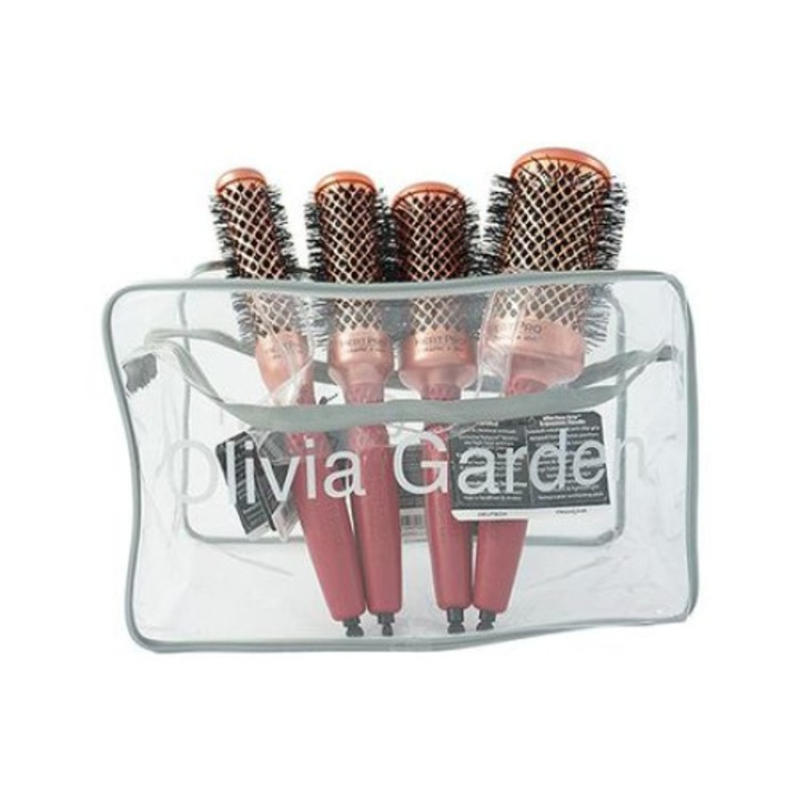 Olivia Garden Heat Pro Ceramic+Ion 22+32+42+52mm 4 darabos kerámia kefe készlet +tok