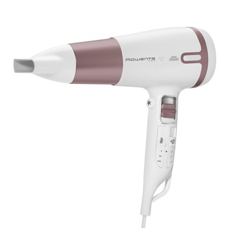 Uscator de par Rowenta Premium Care Pro CV7460F0, 2400W, 2 trepte de viteza, 3 trepte de temperatura, generator de ioni, Alb/Roz Uscator de par Rowenta Premium Care Pro CV7460F0, 2400W, 2 trepte de viteza, 3 trepte de temperatura, generator de ioni, Alb/Roz