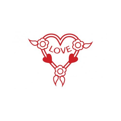 Sticker decorativ StickerStore Rama love, 30x25 cm, Rosu