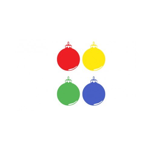 Sticker decorativ StickerStore Globulete de craciun, 20x25 cm, Multicolor