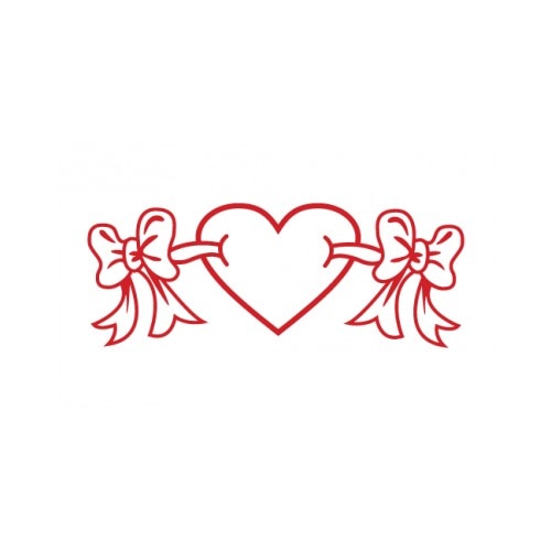 Sticker decorativ StickerStore Inima cu fundite, 40x15 cm, Rosu