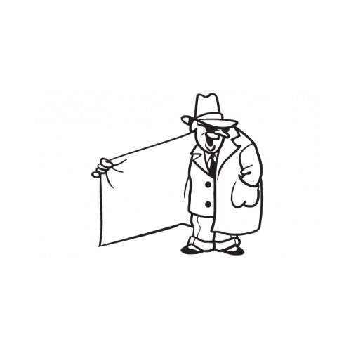Sticker decorativ StickerStore Mr. detective, 21x22 cm, Negru