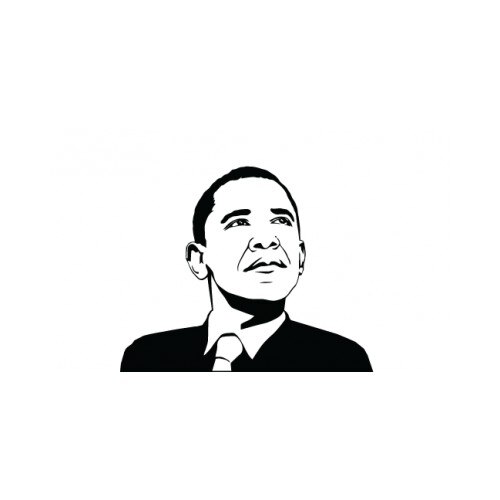 Sticker decorativ StickerStore Barack obama, 40x32 cm, Negru