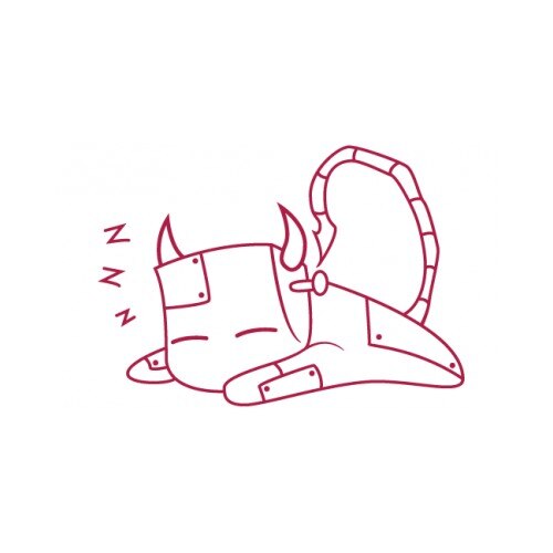 Sticker decorativ StickerStore Pisica robot, 40x19 cm, Rosu