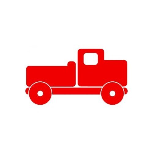 Sticker decorativ StickerStore Masinuta camioneta, 40x22 cm, Rosu