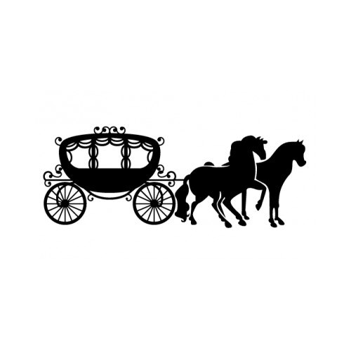 Sticker decorativ StickerStore Caleasca, 46x19 cm, Negru