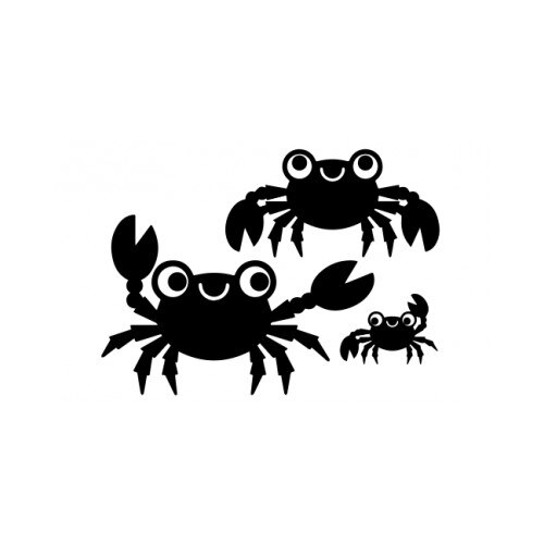 Sticker decorativ StickerStore 3 crabi, 60x44 cm, Negru