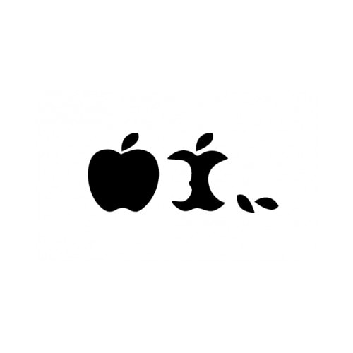 Sticker decorativ StickerStore Apple evolution, 12x5 cm, Negru