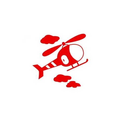 Sticker decorativ StickerStore Elicopter, 40x39 cm, Rosu