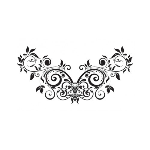 Sticker decorativ StickerStore Abstract floral, 100x50 cm, Negru