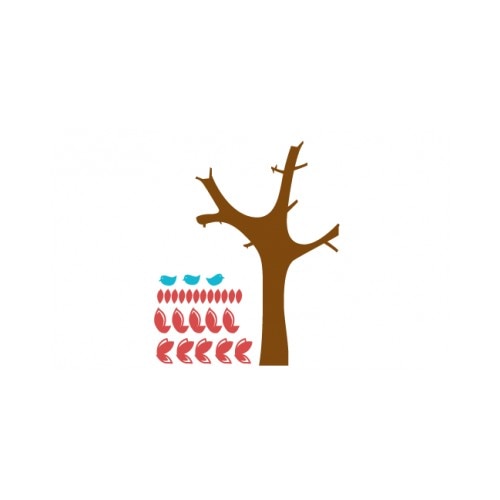 Sticker decorativ StickerStore Copac cu flori si pasari, 80x95 cm, Multicolor