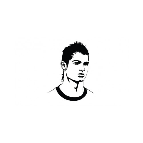 Sticker decorativ StickerStore Cristiano ronaldo, 40x50 cm, Negru