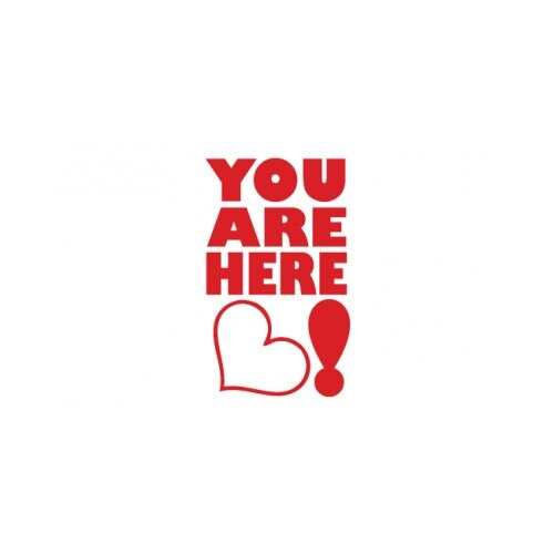 Sticker decorativ StickerStore You are here, 25x15 cm, Rosu