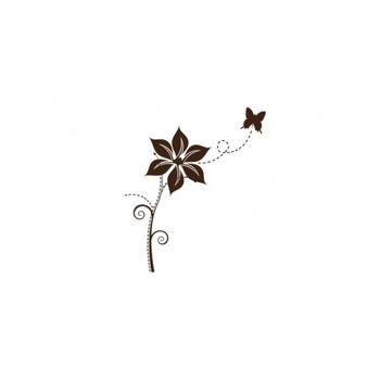 Sticker decorativ StickerStore Flori fluture, 100x86 cm, Negru Sticker decorativ StickerStore Flori fluture, 100x86 cm, Negru