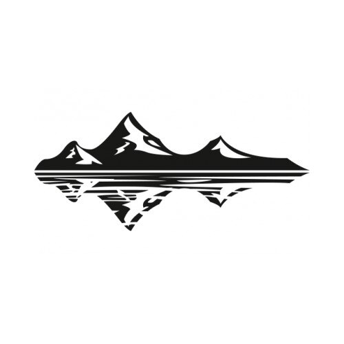 Sticker decorativ StickerStore Munti, 100x43 cm, Negru