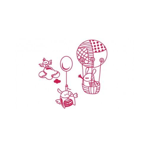 Sticker decorativ StickerStore Monstruleti zburatori, 48x48 cm, Rosu