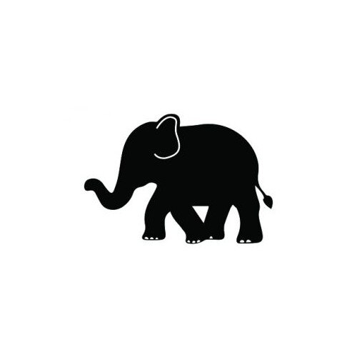 Sticker decorativ StickerStore Un elefant, 50x35 cm, Negru