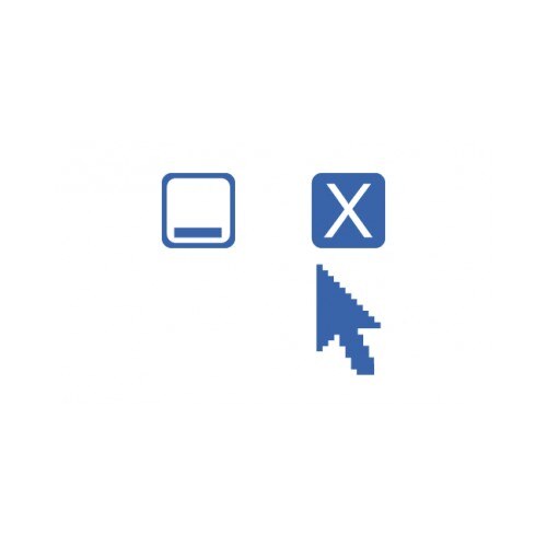 Sticker decorativ StickerStore Minimize maximize close, 18x19 cm, Albastru