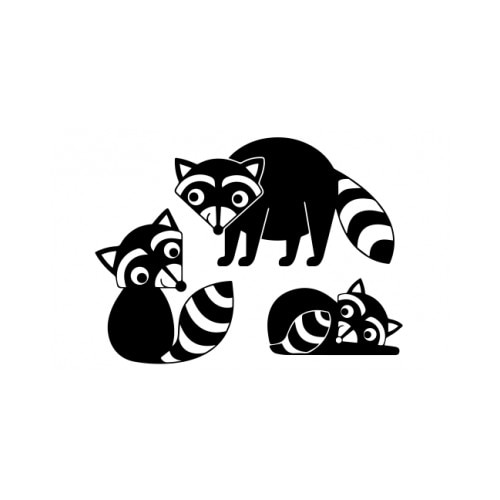 Sticker decorativ StickerStore 3 ratoni, 60x44 cm, Negru