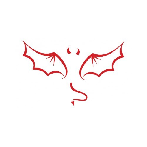 Sticker decorativ StickerStore Devil wings, 25x17 cm, Rosu