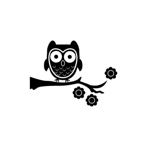 Sticker decorativ StickerStore Bufnita in copac, 50x38 cm, Negru