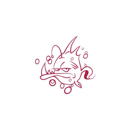 Sticker decorativ StickerStore Peste piranha, 40x39 cm, Rosu