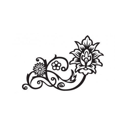 Sticker decorativ StickerStore Element floral, 46x32 cm, Negru