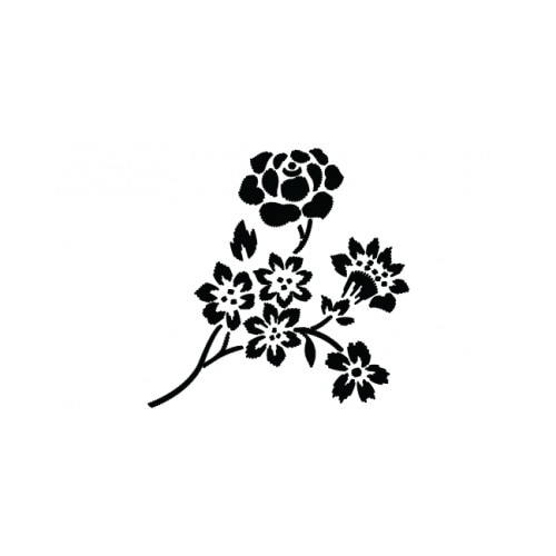 Sticker decorativ StickerStore Floare brodata, 48x48 cm, Negru