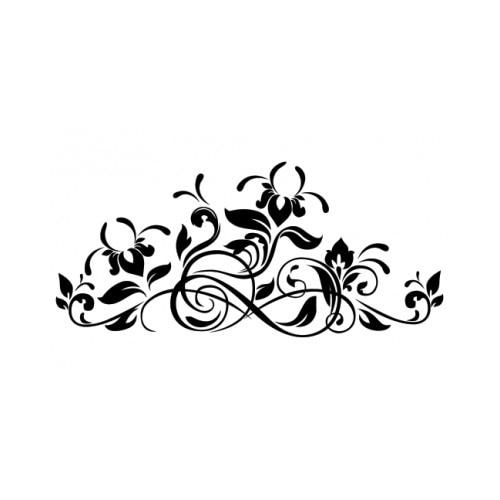 Sticker decorativ StickerStore Abstract flower, 70x32 cm, Negru