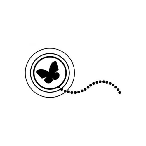 Sticker decorativ StickerStore Fluture in cerc, 100x86 cm, Negru