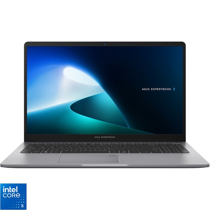 Laptop ASUS 15.6'' ExpertBook P1 P1503CVAY, FHD, Procesor Intel® Core™ 5 210H (12M Cache, up to 4.80 GHz), 8GB DDR4, 256GB SSD, Intel Graphics, No OS, Misty Grey