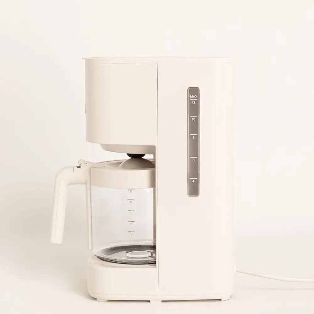 Cafetiera tip drip CREATE, Thera Drip, 12 cani, capacitate carafa din sticla 1.5 litri, cafea macinata 60g, indicator nivel apa/cafea, sistem anti-drip, Keep Warm, oprire automata, protectie supraincalzire, protectie supraincarcare, crem