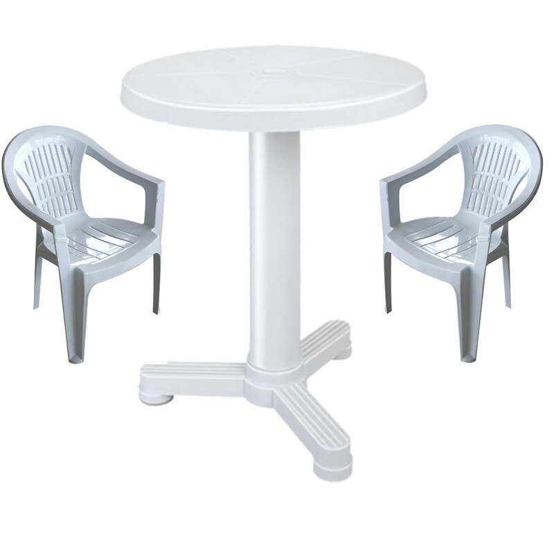 Set balcon Vilhena masa 70 cm cu 2 scaune Carnaval culoare alba