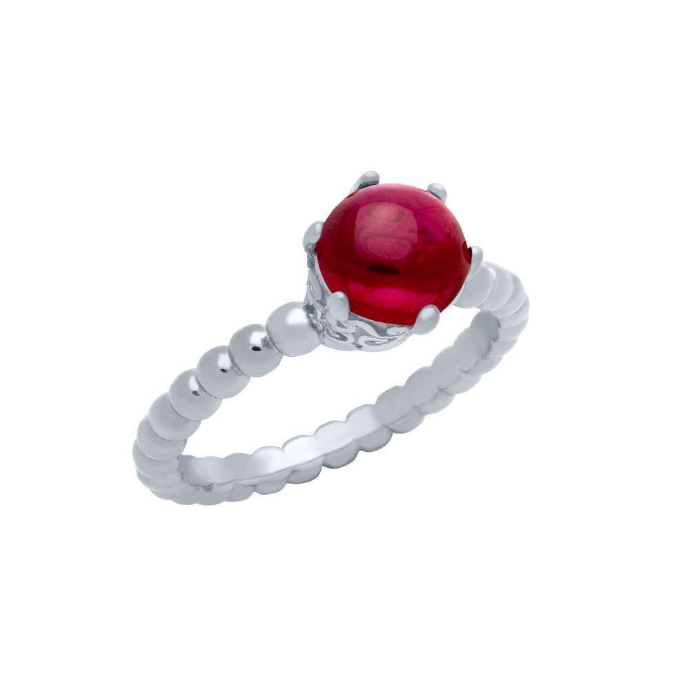 Inel argint argint 925 rodiat cu piatra rosie - BeSpecial 0,8