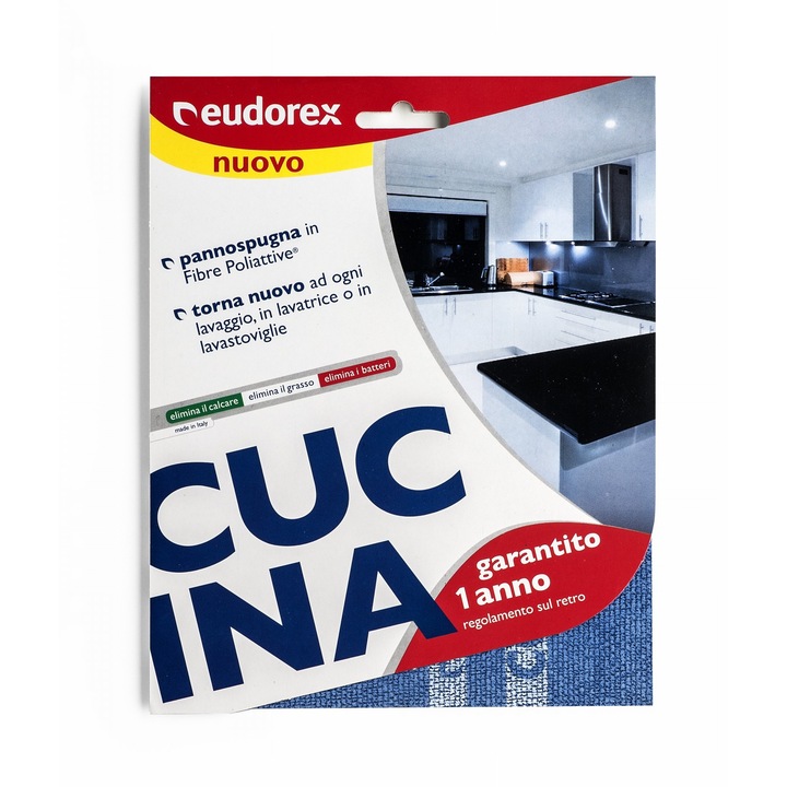 Laveta de curatat, Eudorex, Microfibra, Albastru, 18x21 cm