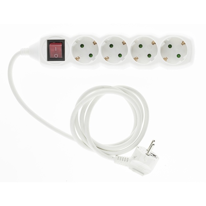 Prelungitor ENTAC 4 prize, 1.5m lungime cablu si intrerupator