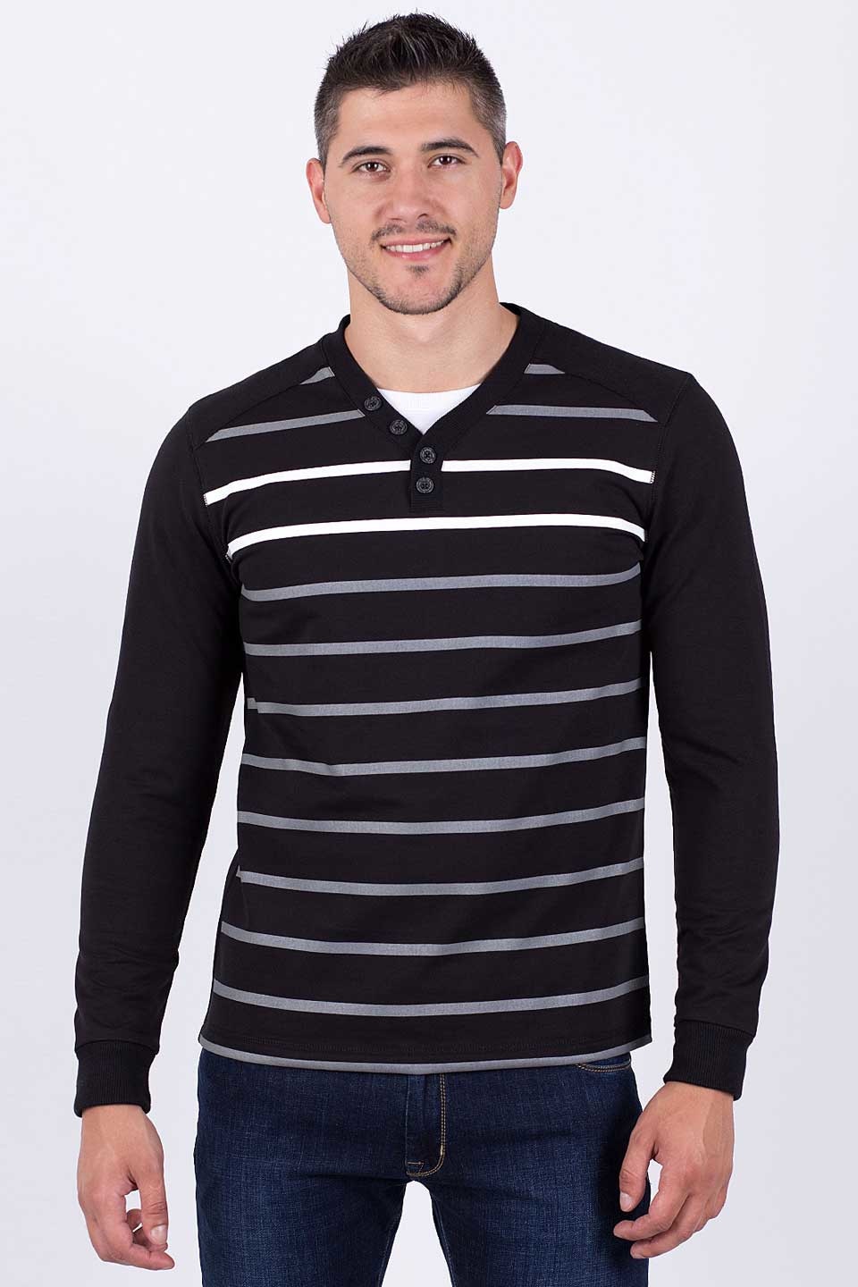 Tricou pentru barbati STYLER, model 42241, negru, Negru, M