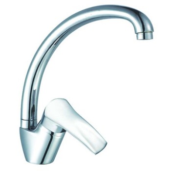 Baterie monocomanda lebada, Cartus ceramic in doua trepte 40 mm, Material alama, Finisaj crom + Set cutite 3 piese Baterie monocomanda lebada, Cartus ceramic in doua trepte 40 mm, Material alama, Finisaj crom + Set cutite 3 piese