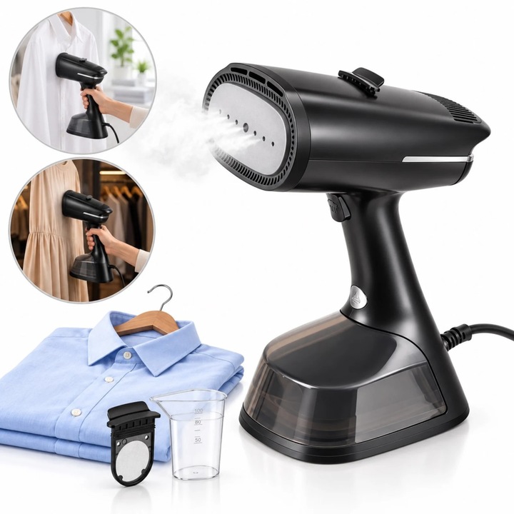 Fier de calcat cu abur portabil VarioShop®, 1400W, calcare usoara cu functie de aspirare, 2 trepte de abur, rezervor 270 ml