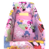 Lenjerie de patut bebelusi 120x60 cm cu aparatori Maxi Deseda Minnie Mouse
