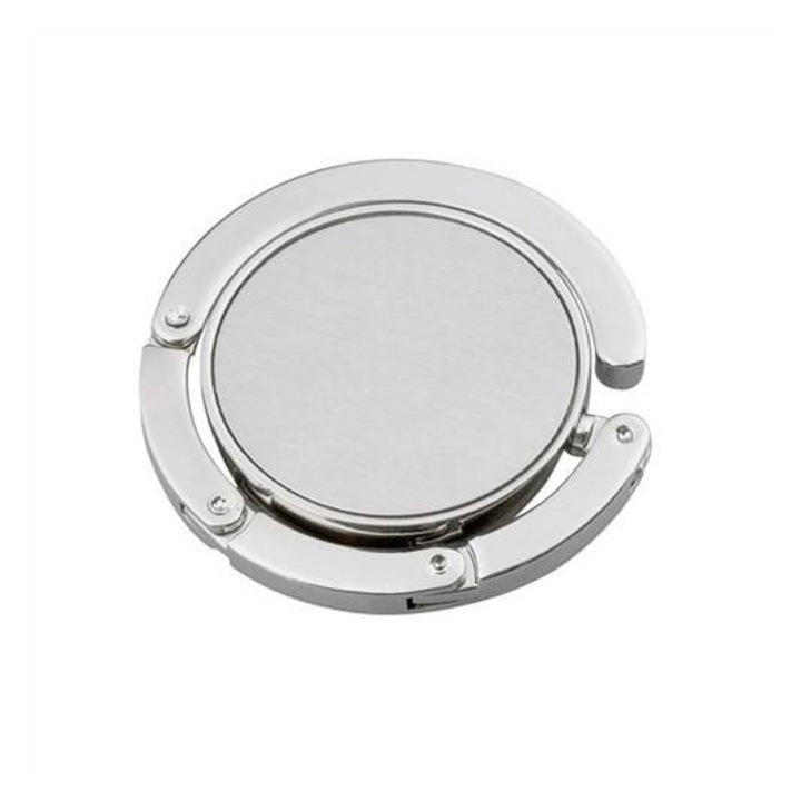 Carlig agatatoare suport geanta Weser Hold It, pliabil, metal argintiu, Ø4,5 x 0,8 cm
